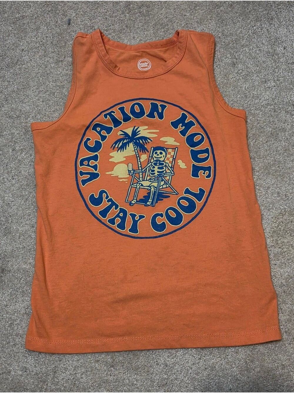 Wonder Nation Boys Vacation Mode Skeleton Tank Top Size 8